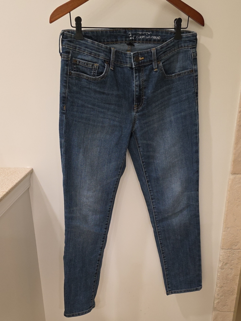 Gap Women's Slim Straight Girlfriend Jeans - Blue Denim